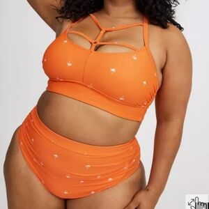 Torrid Orange Bikini Set with Palm Print